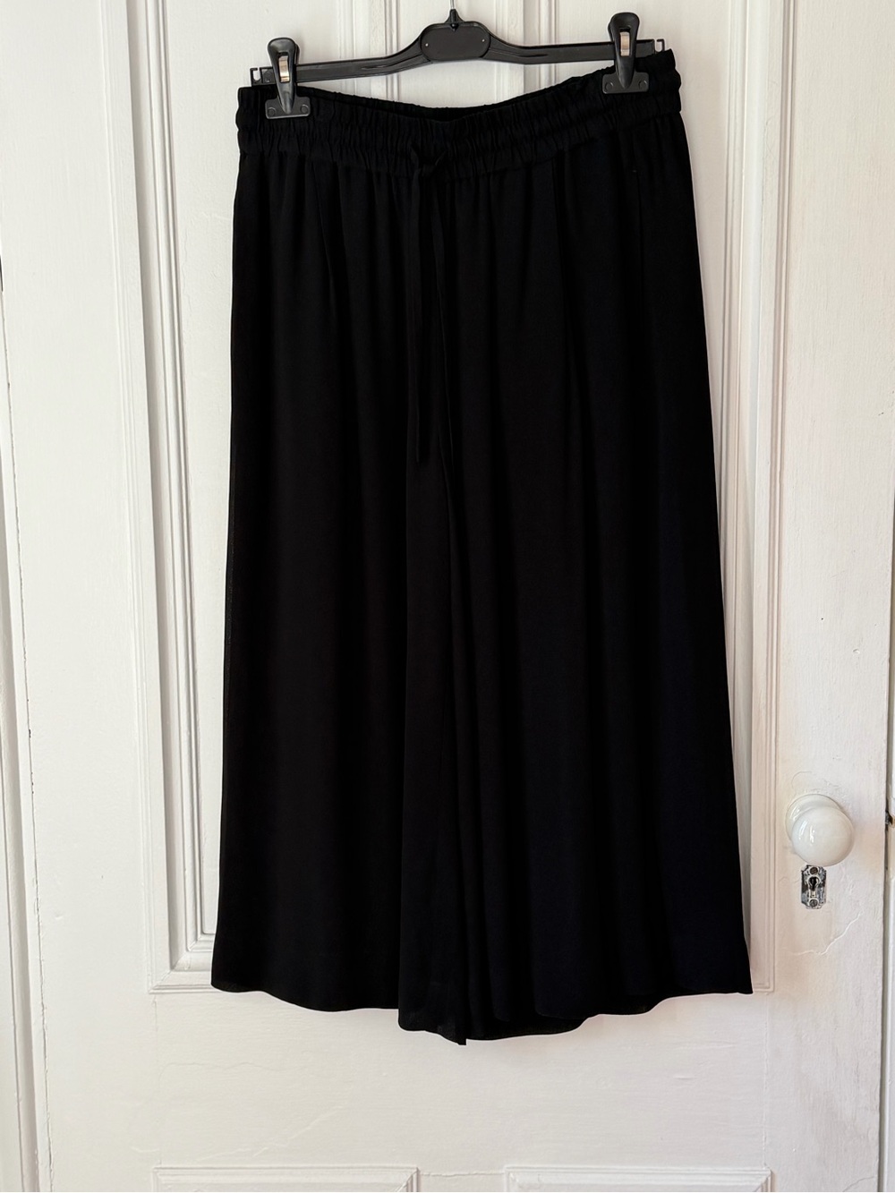 Aritzia Babaton Elastic Waist Side Pocket Tie Front Cropped Wide Leg Pant Size L